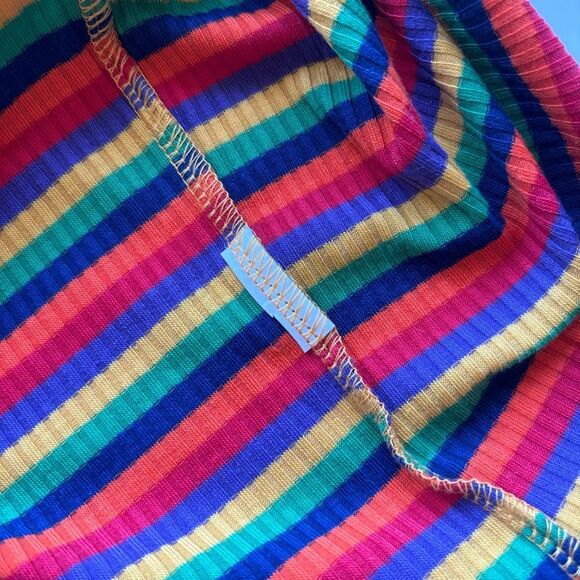 Rainbow Striped Pride Plus Size Halter Cami Crop Top - Size 3x - Picture 5 of 6